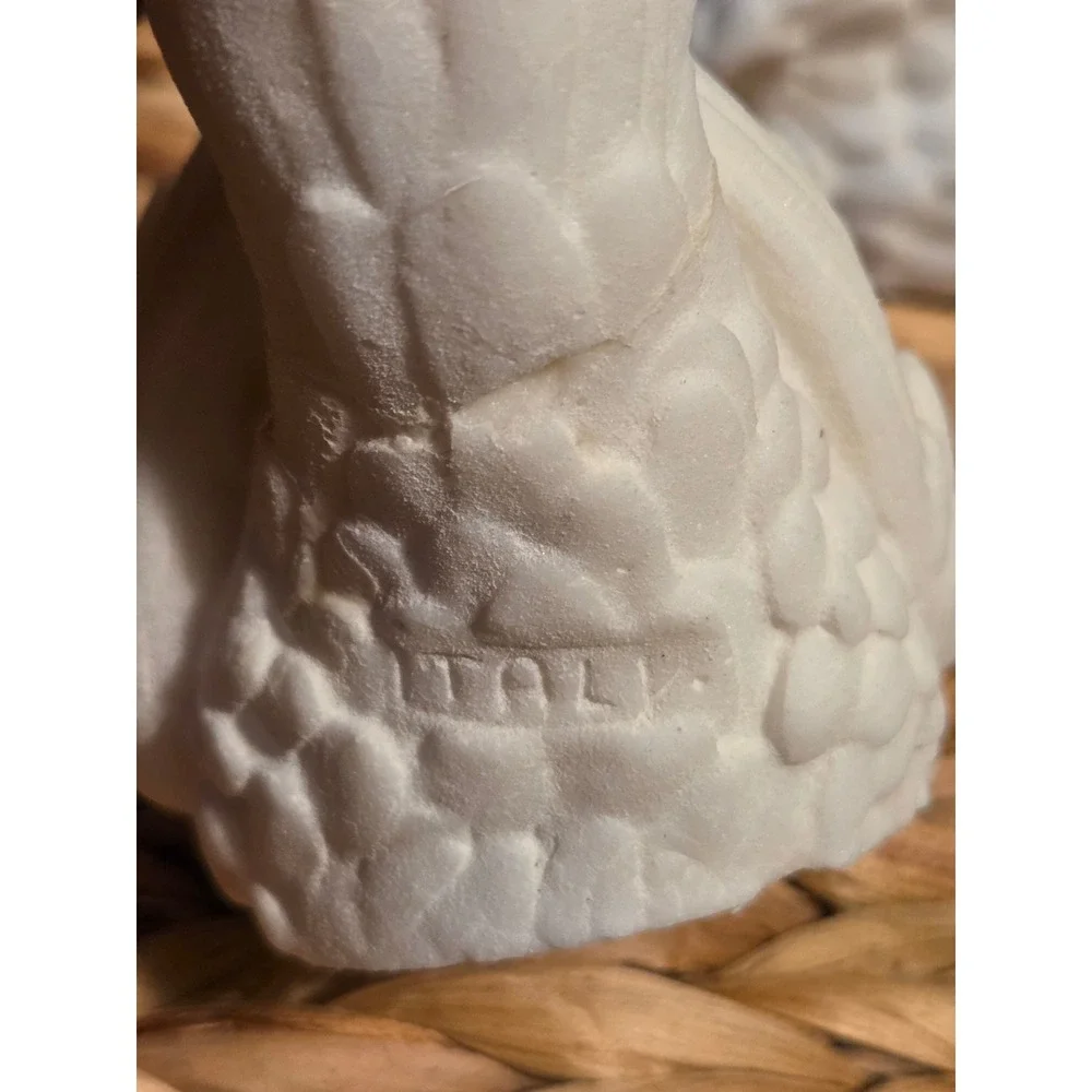 Vintage Alabaster Doves Pair Made in Italy Santini Dove Figurines Set of 2 MCM